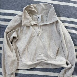 All in Motion Girls’ Size XL Speckled Cream 1/4 Zip Pullover